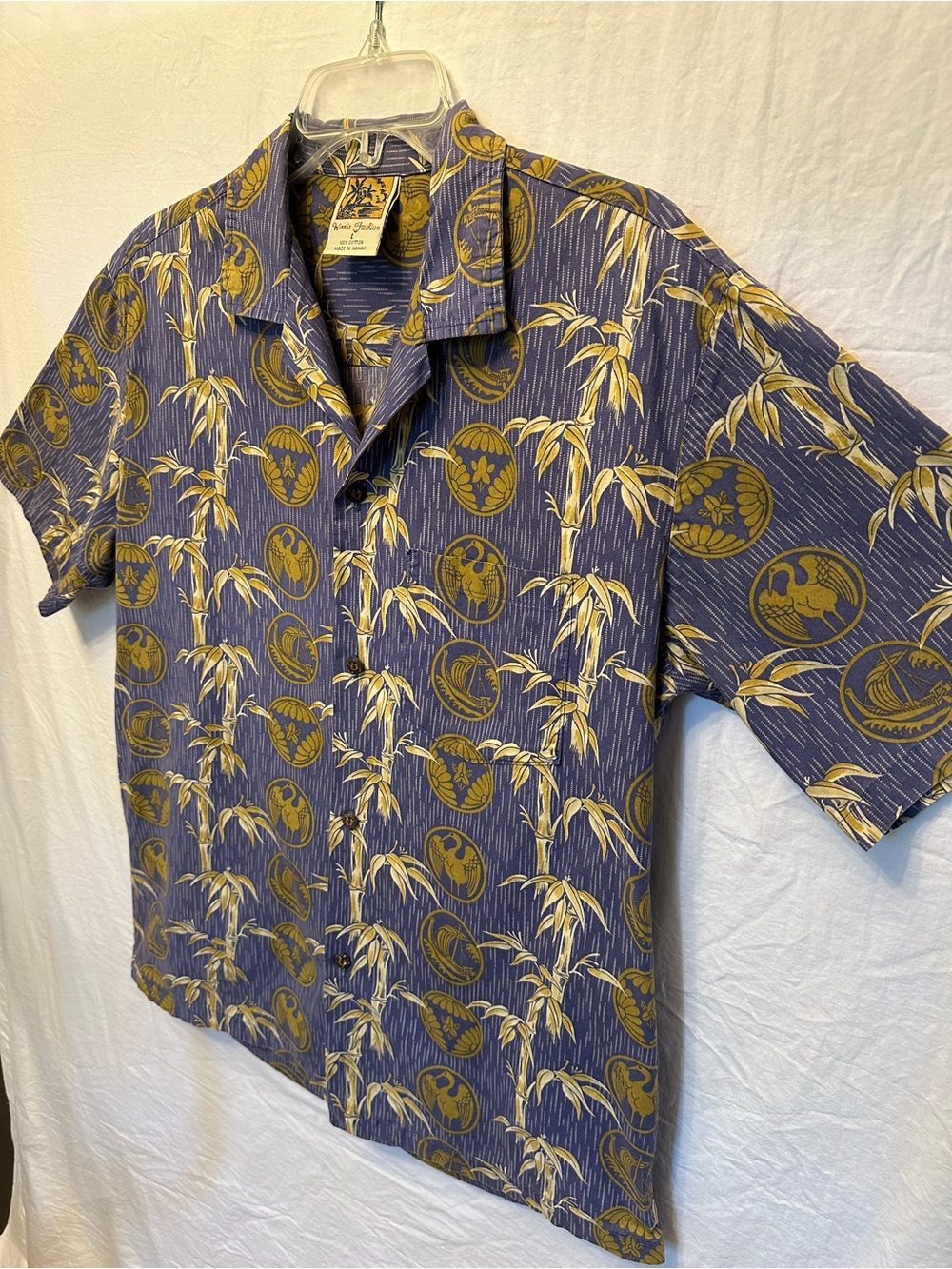 Vintage Winnie Fashion Hawaiian Shirt Mens Large Made in Hawaii 100% Cotton